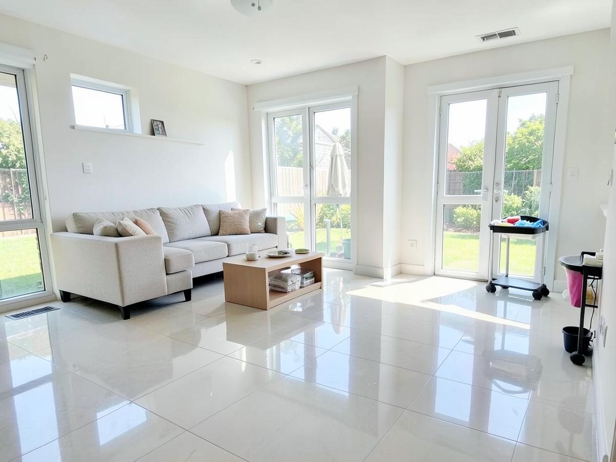 Professionally deep-cleaned living room